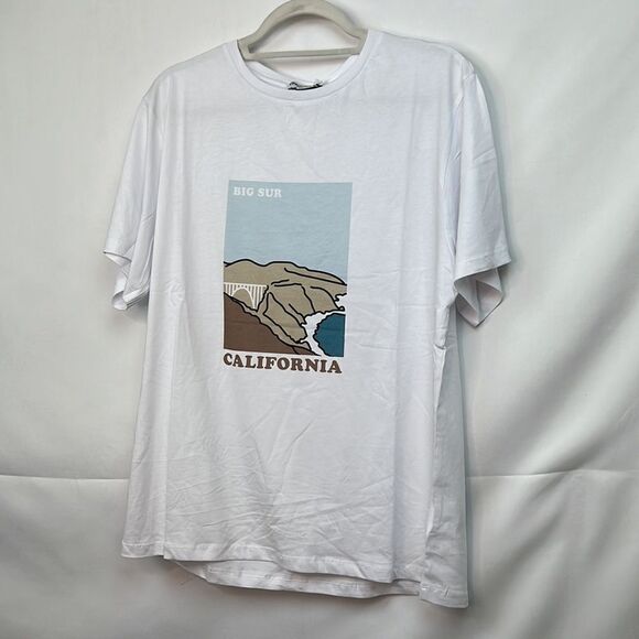 Charlie Holiday white Big Sur Oversized Boyfriend tee size xs size 2 NWT - Picture 8 of 14